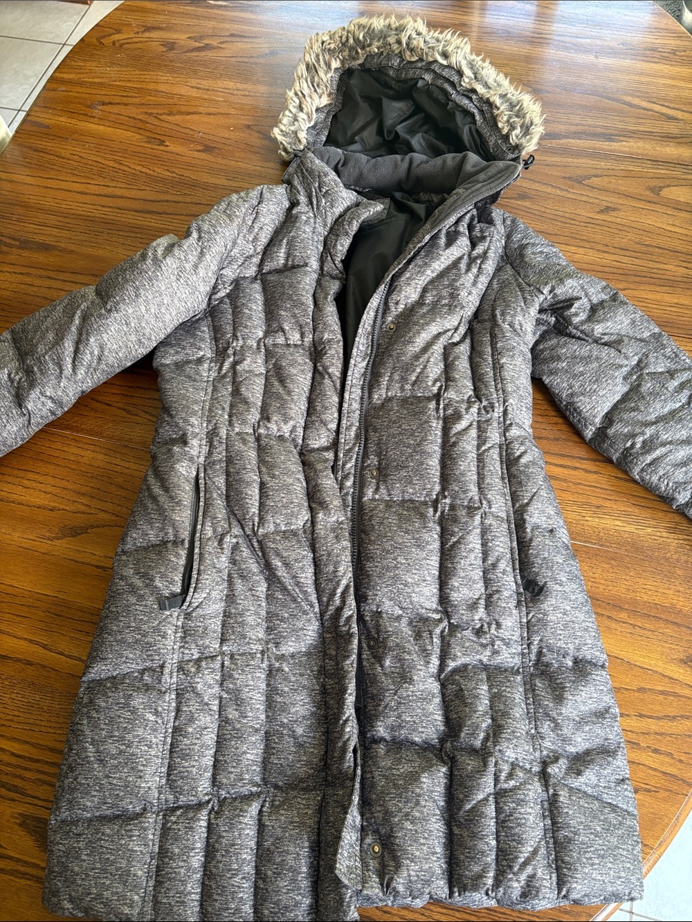 Eddie Bauer Women's Quilted Long Puffer Coat - Charcoal
